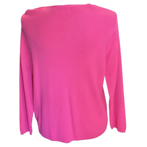 Studio I Viscose Knit‎ One Button Fuchsia Pink Cardigan, Size 12 - Picture 6 of 9